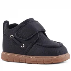 Rakerplus Hakiki Deri Siyah Cırt Cırtlı Bebek Bot