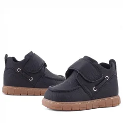 Rakerplus Hakiki Deri Siyah Cırt Cırtlı Bebek Bot