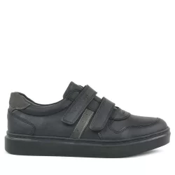 Rakerplus Hakiki Deri Siyah Cırtlı Erkek Çocuk Sneaker