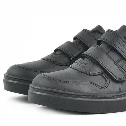 Rakerplus Hakiki Deri Siyah Cırtlı Erkek Çocuk Sneaker