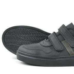 Rakerplus Hakiki Deri Siyah Cırtlı Erkek Çocuk Sneaker Ayakkabı