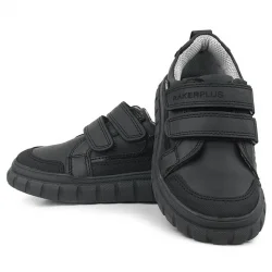 Rakerplus Hakiki Deri Siyah Cırtlı Günlük Spor Çocuk Okul Ayakkabı
