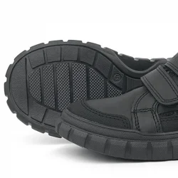 Rakerplus Hakiki Deri Siyah Cırtlı Günlük Spor Çocuk Okul Ayakkabı