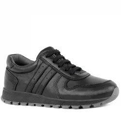 Rakerplus Hakiki Deri Siyah Çocuk Spor Ayakkabı