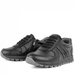 Rakerplus Hakiki Deri Siyah Çocuk Spor Ayakkabı