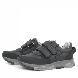 Rakerplus Hakiki Deri Siyah Çocuk Spor Okul Ayakkabı