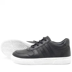 Rakerplus Hakiki Deri Siyah Erkek Çocuk Spor Okul Ayakkabı