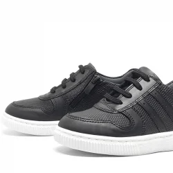 Rakerplus Hakiki Deri Siyah Erkek Çocuk Spor Okul Ayakkabı