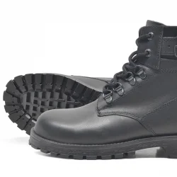 Rakerplus Hakiki Deri Siyah Fermuarlı Bağcıklı Kürklü Bot