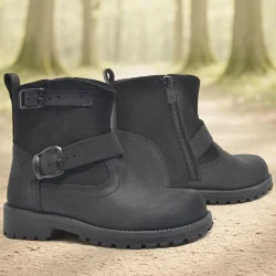 Rakerplus Hakiki Deri Siyah Fermuarlı Çocuk Bot Çizme