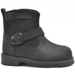 Rakerplus Hakiki Deri Siyah Fermuarlı Çocuk Bot Çizme