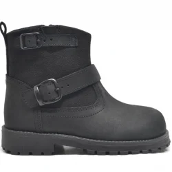 Rakerplus Hakiki Deri Siyah Fermuarlı Çocuk Bot Çizme