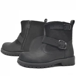 Rakerplus Hakiki Deri Siyah Fermuarlı Çocuk Bot Çizme