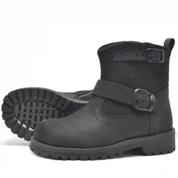 Rakerplus Hakiki Deri Siyah Fermuarlı Çocuk Bot Çizme