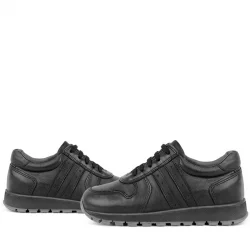 Rakerplus Hakiki Deri Siyah Fermuarlı Erkek Çocuk Spor Okul Ayakkabı