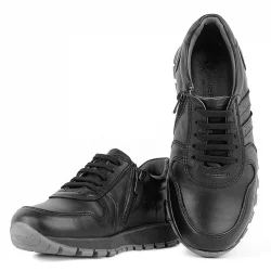 Rakerplus Hakiki Deri Siyah Fermuarlı Erkek Çocuk Spor Okul Ayakkabı