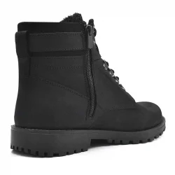 Rakerplus Hakiki Deri Siyah Fermuarlı Kürklü Bot