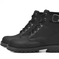 Rakerplus Hakiki Deri Siyah Fermuarlı Kürklü Bot