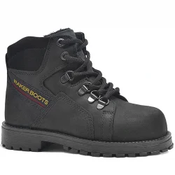 Rakerplus Hakiki Deri Siyah Fermuarlı Kürklü Çocuk Bot