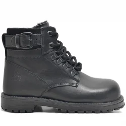 Rakerplus Hakiki Deri Siyah Fermuarlı Kürklü Çocuk Bot