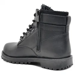 Rakerplus Hakiki Deri Siyah Fermuarlı Kürklü Çocuk Bot