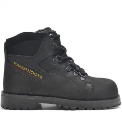 Rakerplus Hakiki Deri Siyah Fermuarlı Kürklü Çocuk Bot