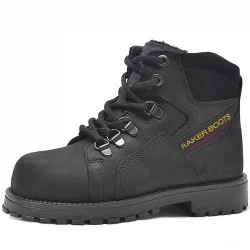 Rakerplus Hakiki Deri Siyah Fermuarlı Kürklü Çocuk Bot