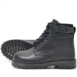 Rakerplus Hakiki Deri Siyah Fermuarlı Kürklü Çocuk Bot