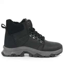 Rakerplus Hakiki Deri Siyah Fermuarlı Trekking Erkek Çocuk Bot