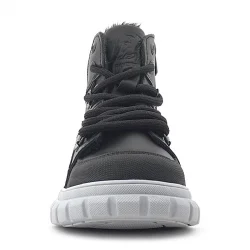 Rakerplus Hakiki Deri Siyah Gri Fermuarlı Erkek Çocuk Bot