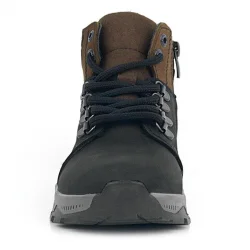 Rakerplus Hakiki Deri Siyah Kahverengi Fermuarlı Trekking Çocuk Bot