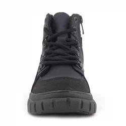 Rakerplus Hakiki Deri Siyah Kırmızı Fermuarlı Erkek Çocuk Bot