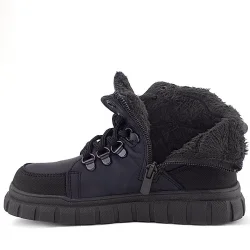 Rakerplus Hakiki Deri Siyah Kırmızı Fermuarlı Erkek Çocuk Bot