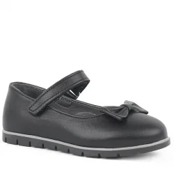 Rakerplus Hakiki Deri Siyah Kız Çocuk Babet