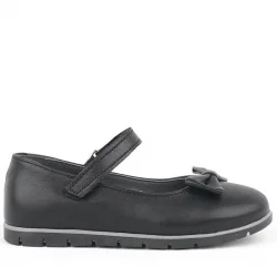 Rakerplus Hakiki Deri Siyah Kız Çocuk Babet