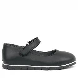 Rakerplus Hakiki Deri Siyah Kız Çocuk Babet