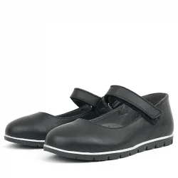 Rakerplus Hakiki Deri Siyah Kız Çocuk Babet