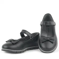 Rakerplus Hakiki Deri Siyah Kız Çocuk Babet