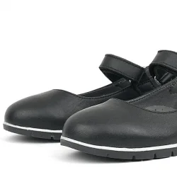 Rakerplus Hakiki Deri Siyah Kız Çocuk Babet