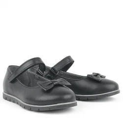 Rakerplus Hakiki Deri Siyah Kız Çocuk Babet