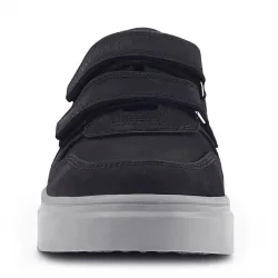 Rakerplus Hakiki Deri Siyah Nubuk Gri Cırtlı Erkek Çocuk Sneaker