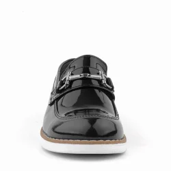 Rakerplus Hakiki Deri Siyah Rugan Loafer Çocuk Klasik Ayakkabı