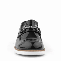 Rakerplus Hakiki Deri Siyah Rugan Loafer Çocuk Klasik Ayakkabı