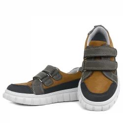 Rakerplus Hakiki Deri Taba Cırtlı Çocuk Günlük Spor Okul Ayakkabı