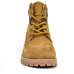 Rakerplus Hakiki Deri Taba Kahverengi Bağcıklı Fermuarlı Kışlık Çocuk Bot