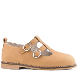 Rakerplus Hakiki Deri Taba Tokalı Kız Çocuk T-Bar Babet Ayakkabı