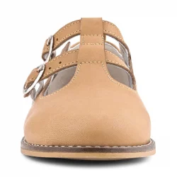 Rakerplus Hakiki Deri Taba Tokalı Kız Çocuk T-Bar Babet Ayakkabı