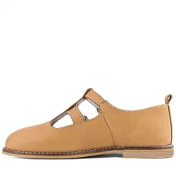 Rakerplus Hakiki Deri Taba Tokalı Kız Çocuk T-Bar Babet Ayakkabı