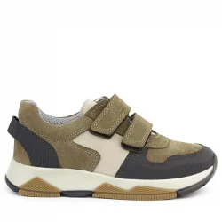 Rakerplus Hakiki Deri Vizon Kahve Çocuk Cırtlı Sneakers Spor Ayakkabı
