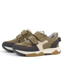 Rakerplus Hakiki Deri Vizon Kahve Çocuk Cırtlı Sneakers Spor Ayakkabı